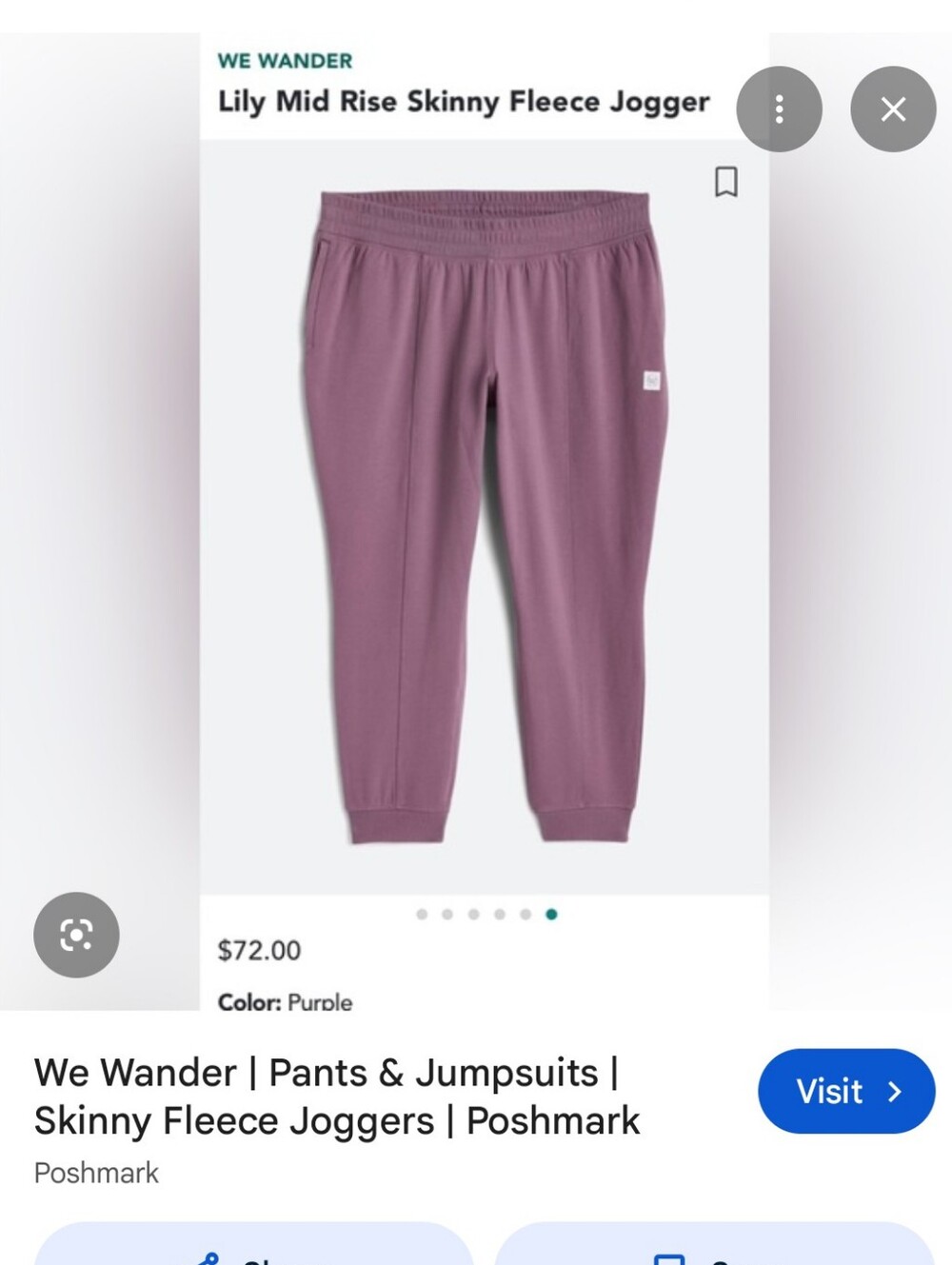 Wander Mauve Skinny Fleece Joggers - Picture 2 of 4